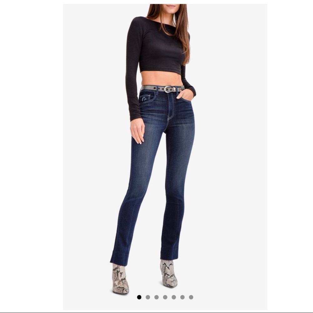 High Rise Slim Straight with Horsehead
